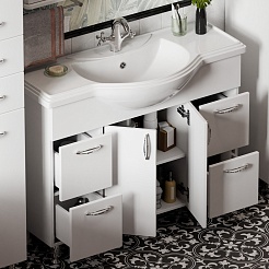 Водолей Мебель для ванной Колумбия 105 белый – фотография-9