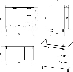 Misty Тумба под раковину Оптима 90 белая матовая – фотография-8