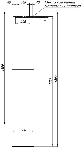 Aquanet Шкаф пенал Нота New 30 подвесной дуб светлый – картинка-15