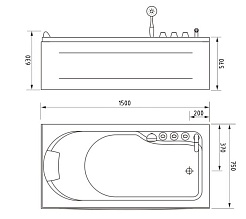 Gemy Акриловая ванна G9006-1.5 B R – фотография-3