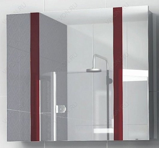  Зеркальный шкаф "Fresh 80" красный – фотография-2