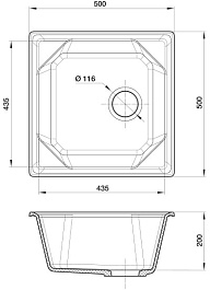 Granfest Мойка кухонная GF-U-500 черный – фотография-3