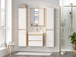 Brevita Зеркальный шкаф Balaton 65 R белый/бежевый – фотография-6