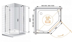 Cezares Душевой уголок BERGAMO-W-P-1-90-C-Cr-R-IV – фотография-4
