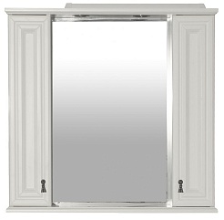 Misty Мебель для ванной Лувр 85, зеркало-шкаф, белая – фотография-7