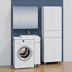 СанТа Мебель для ванной под стиральную машину Марс 80 R белая – фотография-2