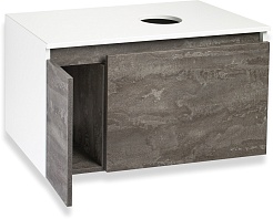 Runo Тумба с раковиной Бари 80 Palla подвесная железный камень/белая – фотография-3