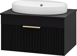 Brevita Тумба с раковиной Enfida 70 подвесная черная – фотография-2
