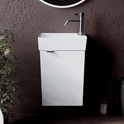 Sancos Тумба с раковиной Mini 35 R белый глянец раковина Element 37/21 R CN5007 – фотография-2