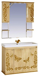 Misty Мебель для ванной Бабочка 105 бежевая патина – фотография-1