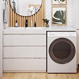 Vivon Тумба с раковиной под стиральную машину Donna 150L 3 ящика напольная белый глянец