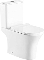 Azario Унитаз-компакт Fretta Round AZ-7121 безободковый с бачком с сиденьем микролифт белый