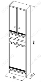 Aquanet Пенал для ванной "Марсель А-103" с б/к – фотография-3