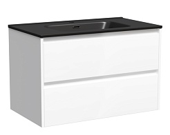 Sancos Тумба с раковиной Libra 80 белый глянец раковина Element 81 CN7005MB – фотография-1