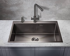 Milacio Мойка кухонная Denia 75 Steel вороненая сталь – фотография-4