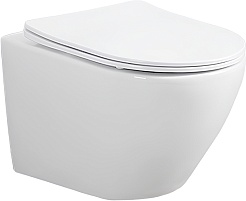 Esbano Унитаз Amapola подвесной безободковый белый матовый – фотография-1