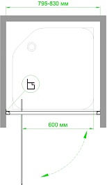 Royal Bath Душевая дверь в нишу HV-C-CH 80х185 – фотография-3