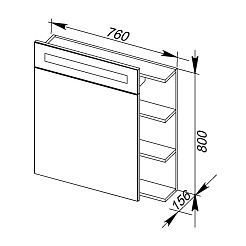 Aquanet Зеркальный шкаф "Адель 80" – фотография-3