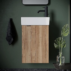 Sancos Тумба с раковиной Mini 35 R дуб галифакс натуральный раковина Element 37/21 R CN5007 – фотография-2