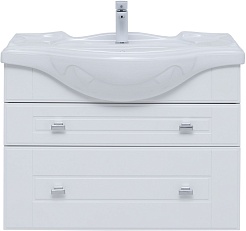Aquanet Мебель для ванной Рондо 85 подвесная белая глянцевая – фотография-4