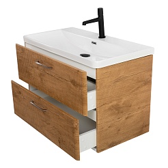 BelBagno Тумба с раковиной Due 80 подвесная Rovere Nature – фотография-3