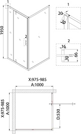 Niagara Душевая дверь в нишу Nova NG-83-10AB – фотография-3