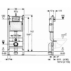 Geberit Система инсталляции Duofix UP100 111.153.00.1 для подвесных унитазов – фотография-2