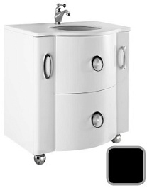 Водолей Тумба с раковиной Милана 85 Чёрная – фотография-1