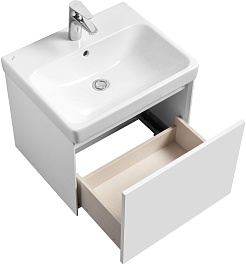 Акватон Тумба с раковиной Асти 55 подвесная белая – фотография-3