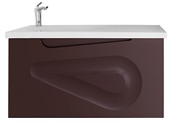 Водолей Тумба под раковину Арнелла Капля 100 шоколад с ящиком – фотография-1