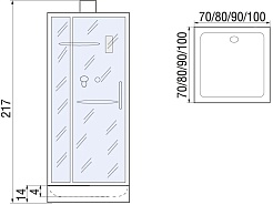 River Душевая кабина Tana 90 BL Б/К – фотография-4