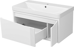 Brevita Тумба с раковиной Cascade 90 подвесная белая – фотография-6