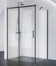 BelBagno Душевой уголок Acqua 150/90 ACQUA-AH-1-150/90-C-NERO стекло прозрачное – фотография-1