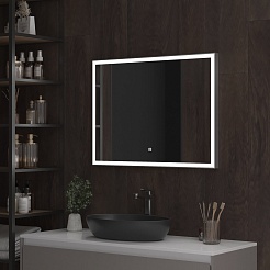 Continent Зеркало Frame Silver Led 800x600 – фотография-8