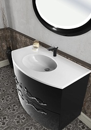 Водолей Тумба с раковиной Бернарди 106 Черная – фотография-4