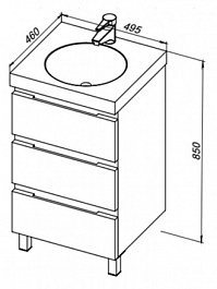 De Aqua Тумба с раковиной Ариетта 50 – фотография-6