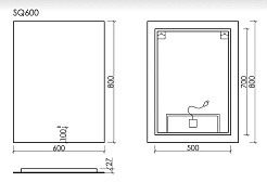 Sancos Зеркало Square 60 SQ600 – фотография-3