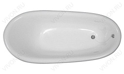 Фэма Ванна из литьевого мрамора Салерно (ножки золото, слив-перелив золото) – фотография-4