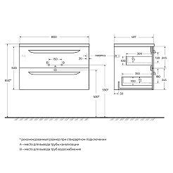 BelBagno Мебель для ванной Eco Cer-N 80 CZR-8073-80 bianco opaco ручки матовые чёрные – фотография-9