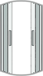Grossman  Душевой уголок Cosmo 80x80x195 четверть круга профиль хром стекло прозрачное – фотография-2