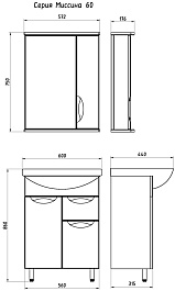 ASB-Mebel Мебель для ванной Мессина 60 – фотография-6