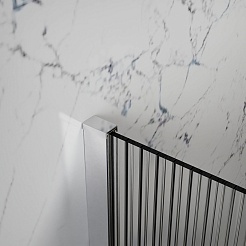 Azario Душевая перегородка Walk-in 100/195 рифленое стекло профиль матовый графит – фотография-3