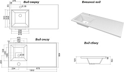 Misty Мебель для ванной с раковиной под стиральную машину Ингрид 120 L белая – фотография-16