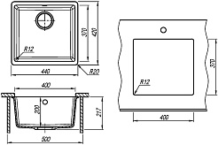Florentina Мойка кухонная Вега 400 черная – фотография-4