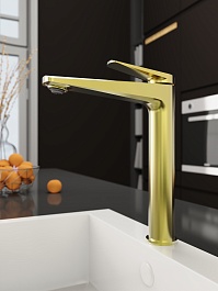 Tokito Смеситель для раковины KIN брашированное золото TOK-KIN-1012 – фотография-7