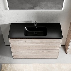 Sancos Тумба с раковиной Libra Floor 120 дуб галифакс натуральный раковина Element 121 CN7006MB – фотография-2
