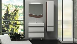 Velvex Мебель для ванной Crystal Cub 70 напольная, белый/ темный лен – фотография-3