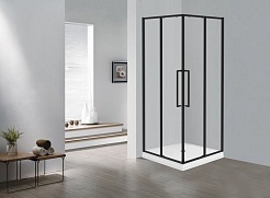 Esbano Душевой уголок Surf 100x100 ESS-100KV-B профиль черный матовый стекло прозрачное – фотография-3