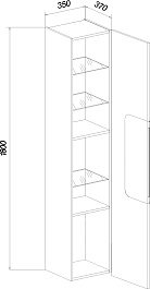 Бриклаер Пенал подвесной Форест 35 R белый/дуб золотой – фотография-6
