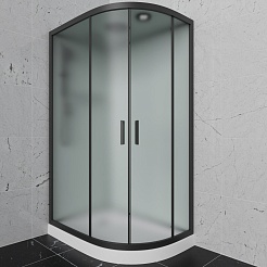 Frank Душевая кабина F411L M black с крышей профиль черный стекло матовое – фотография-1